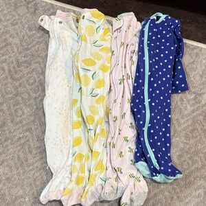 Cat & Jack Kids Footies - Lemon, Bee, and Polka Dot Designs
